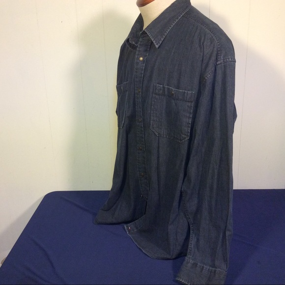 Tommy Hilfiger mens denim style snap button shirt size XXL - Picture 6 of 9